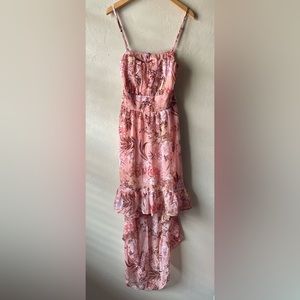 🆕 As U Wish Pink Floral High Low Spaghetti Strap Dress | Medium